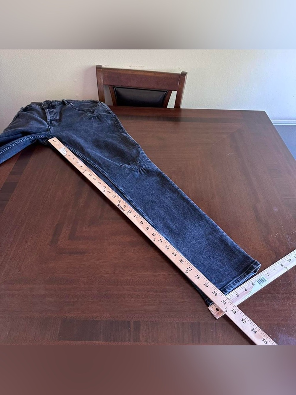 AllSaints Skinny Jeans Men’s 36 Black Wash Distressed Stretch Denim - Picture 7 of 7